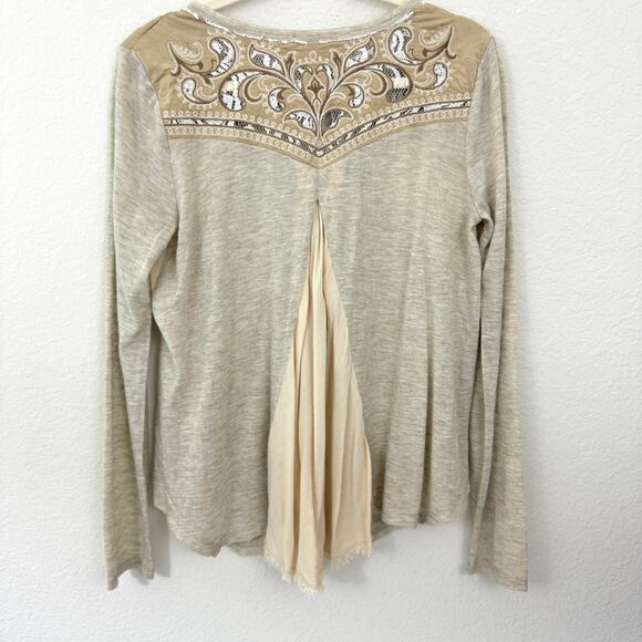 Miss Me Womens Pieced Cardigan Sweater Size S Style MDJ246L Embroider Natural - Picture 6 of 10